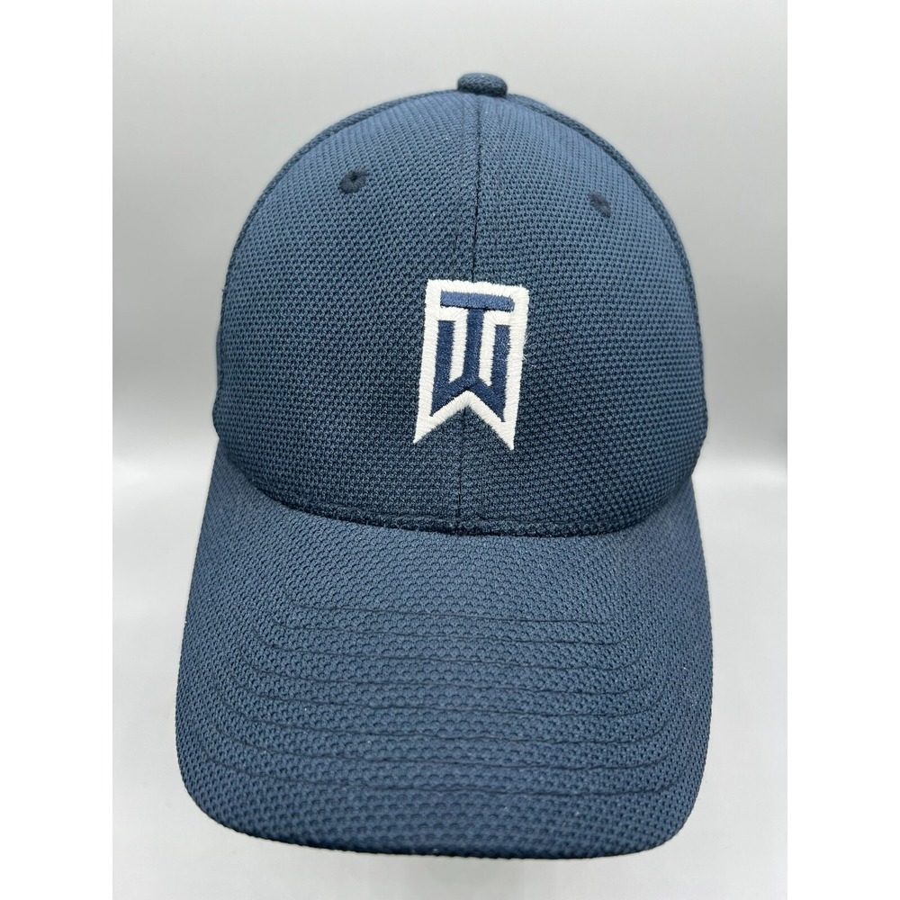 TIGER WOODS Golf Hat Navy Blue Mens One Size FlexiFit - Picture 3 of 14